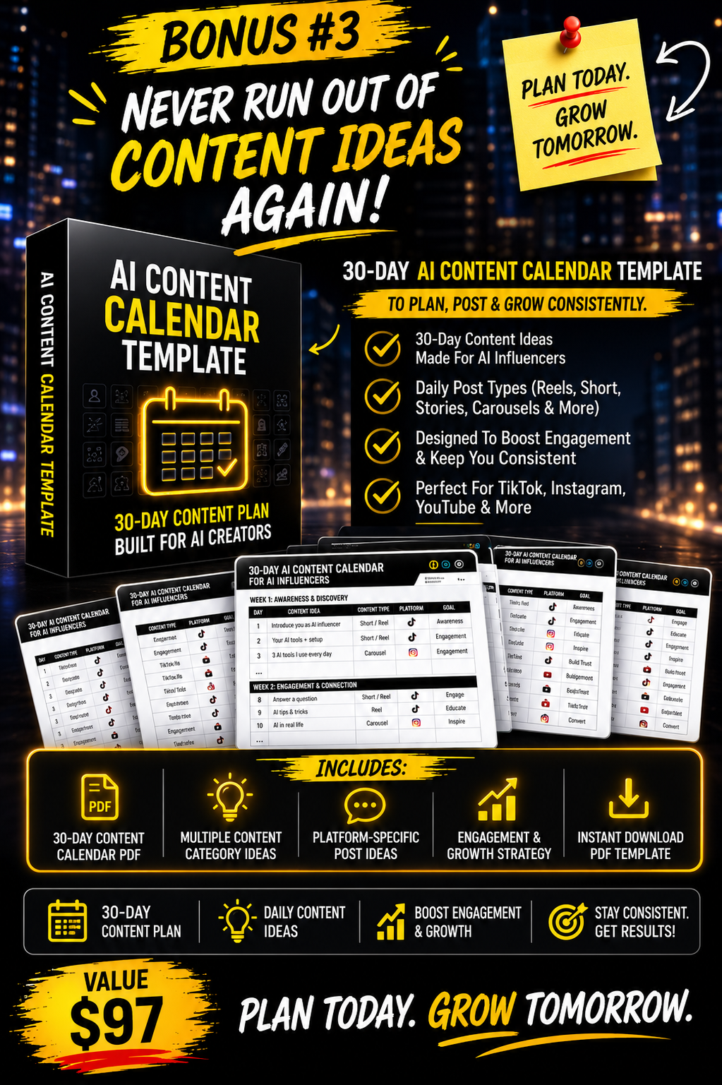 Bonus #3 — AI Content Calendar Template